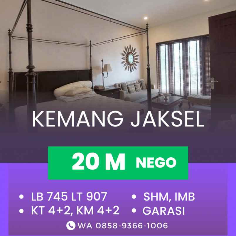 dijual rumah jl ampera kemang