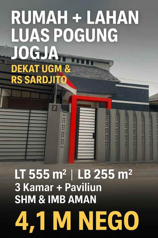 dijual rumah jl plemburan pogung lor