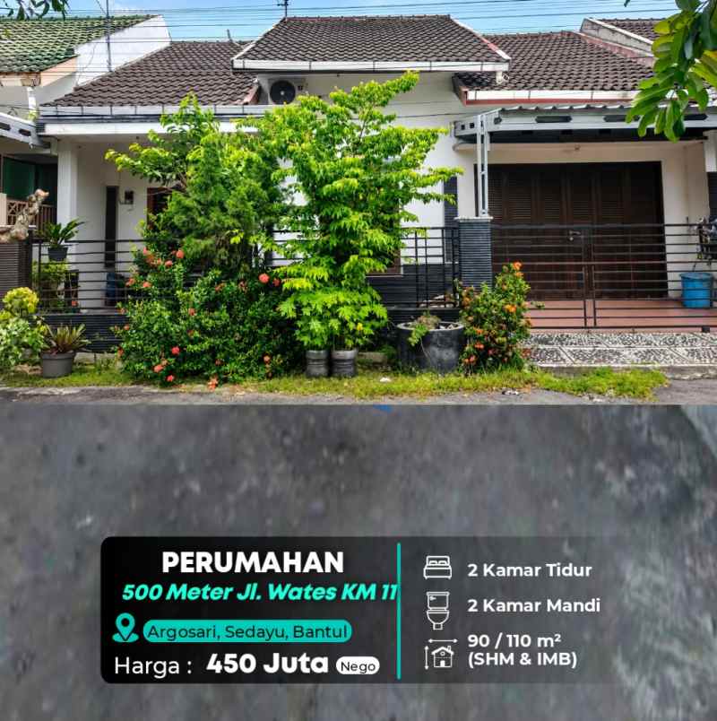 dijual rumah jl wates km 11