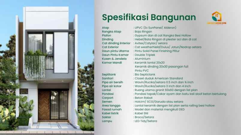 dijual rumah kukusan depok jawa barat