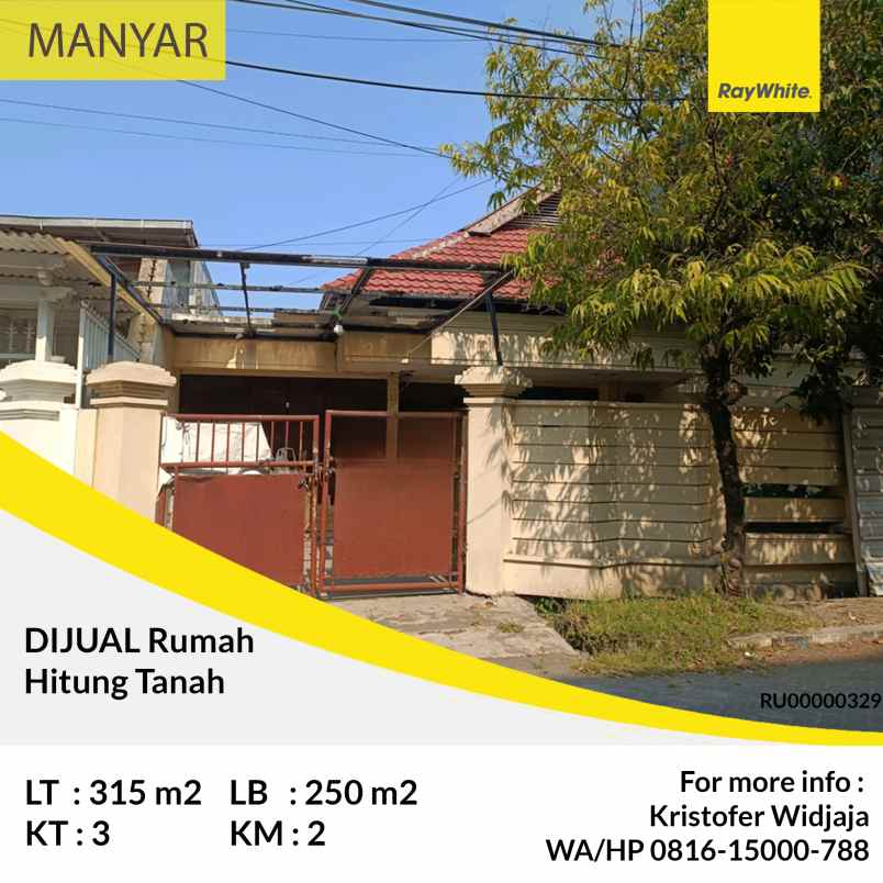 dijual rumah manyar kartika surabaya