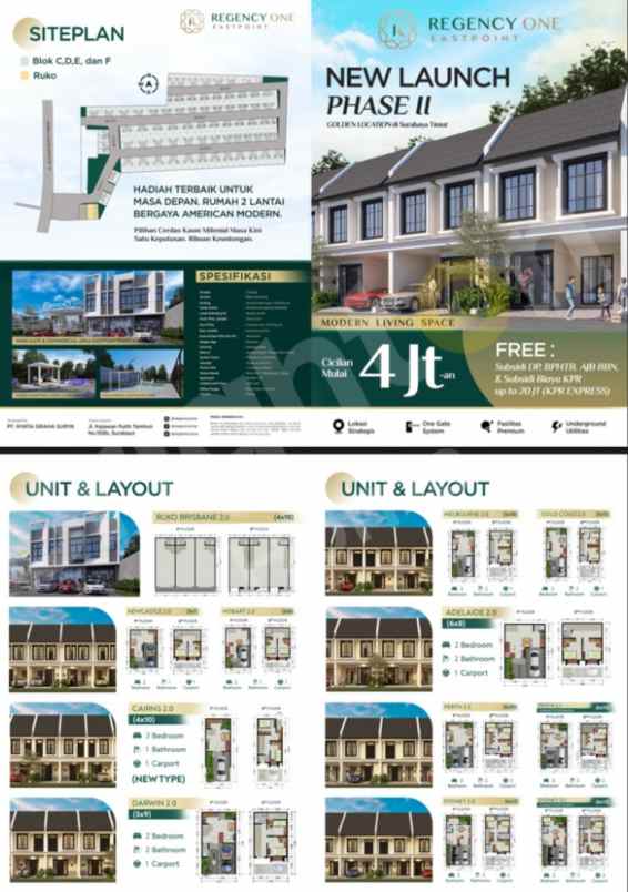 dijual rumah regency one