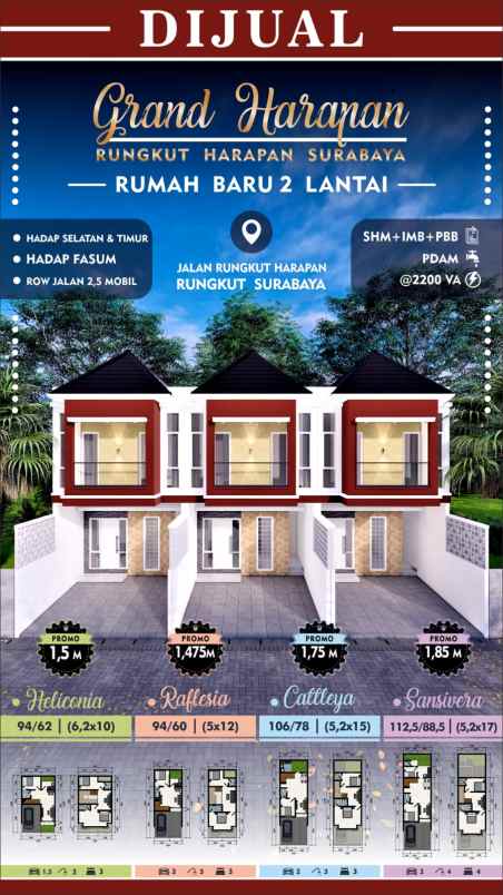 dijual rumah rungkut harapan
