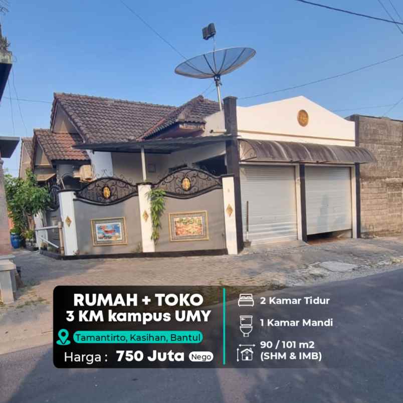 dijual rumah tamantirto 3 km kampus umy