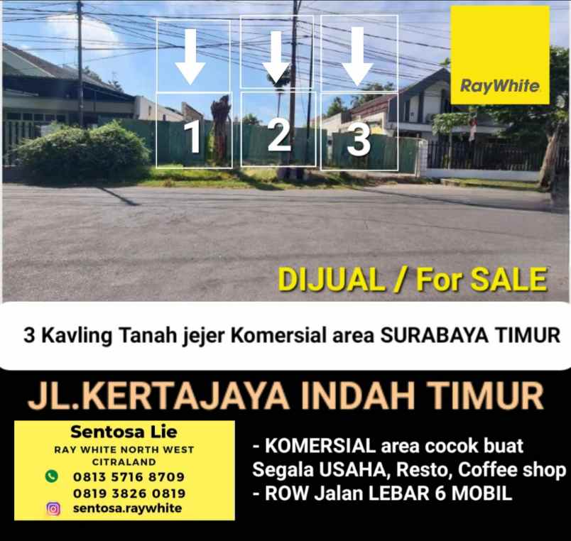 dijual tanah jalan kertajaya indah timur