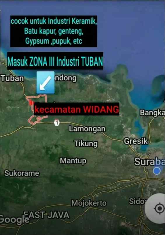 dijual tanah jalan raya tuban babat