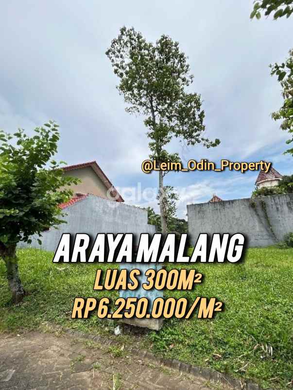 dijual tanah kavling araya malang luas 300m