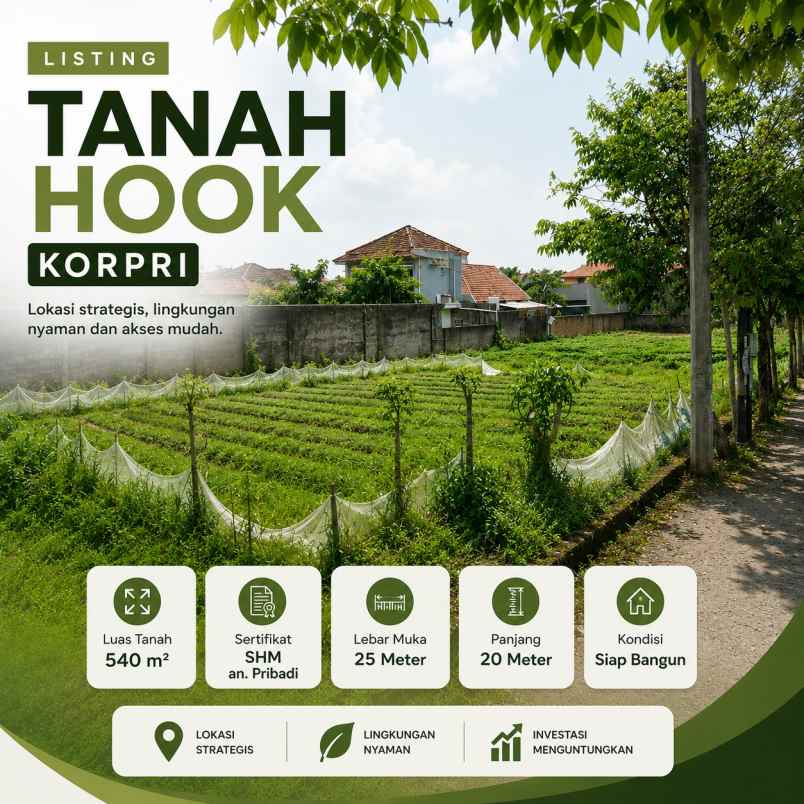 dijual tanah komp korpri
