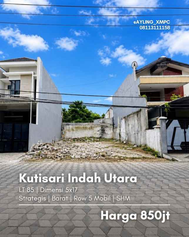 dijual tanah kutisari indah selatan
