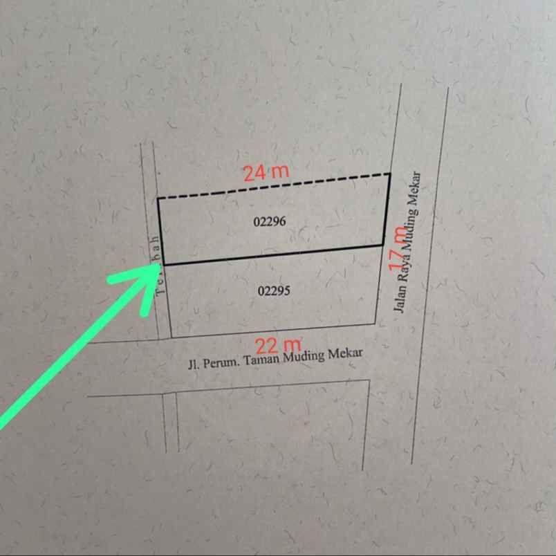 dijual tanah muding mekar