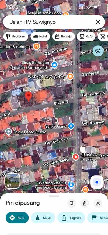 dijual tanah strategis di suwignyo pontianak kota