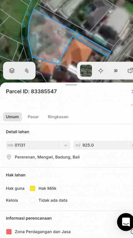 dijual tanah timbak bayuh