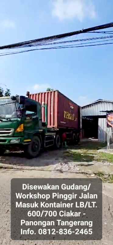 disewakan ruko gudang kantor jalan raya jl vihara rt