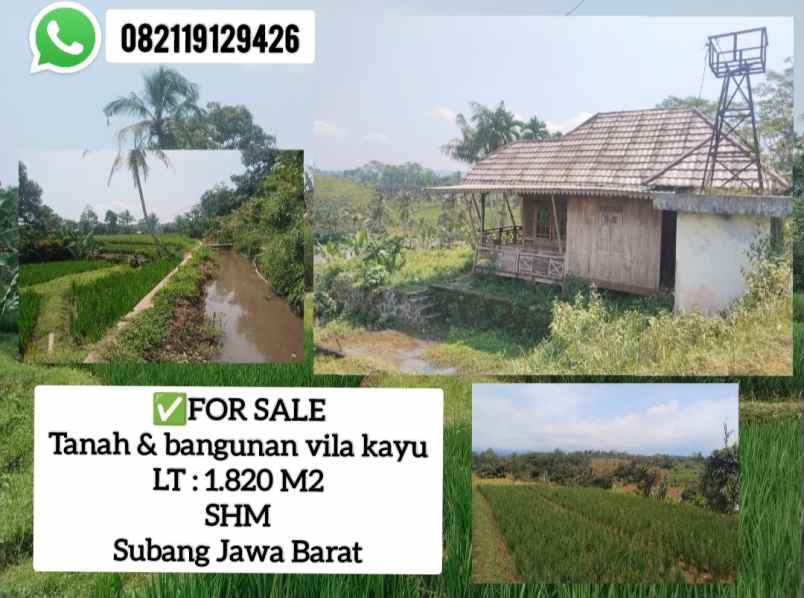 for sale tanah bangunan vila sagalaherang subang