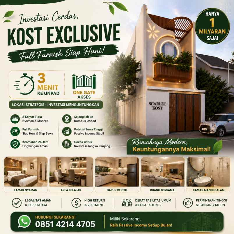 investasi kos eksklusif dekat itb unpad