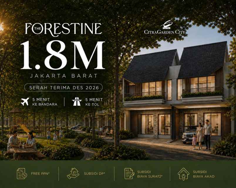 jual rumah baru di the forestine citra 8