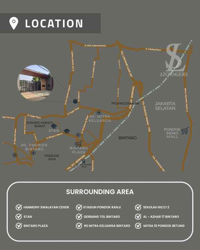 kayu manis bellevue rumah 2 lantai nempel bintaro