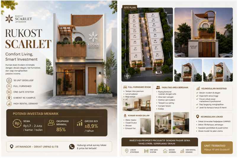 miliki kos eksklusif 3 menit itb full furnish