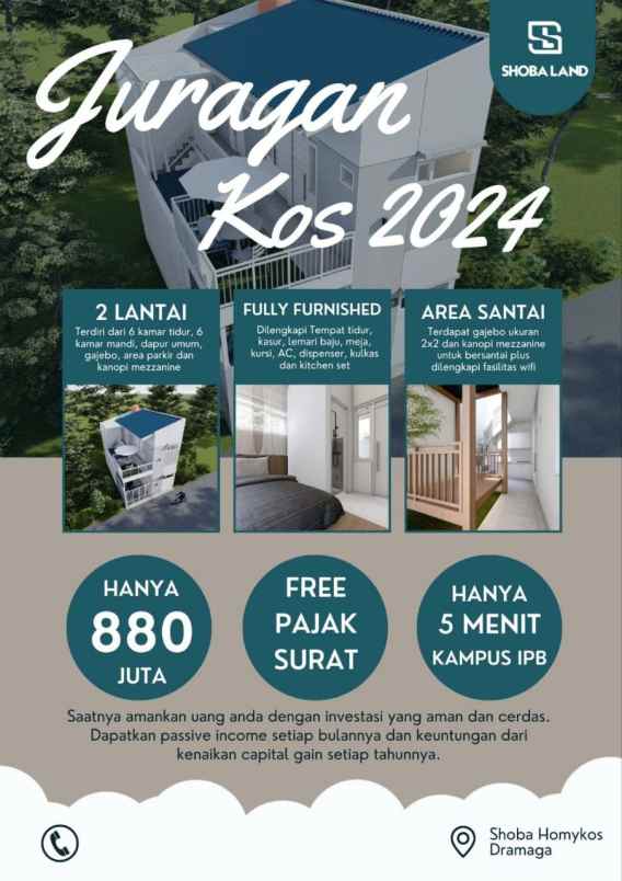 rumah kos kosan mewah 6 kt 6 km dekat ipb bogor shm