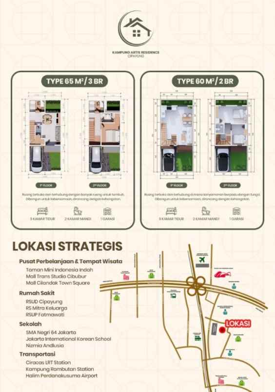 rumah model japandi di cilangkap cipayung jaktim