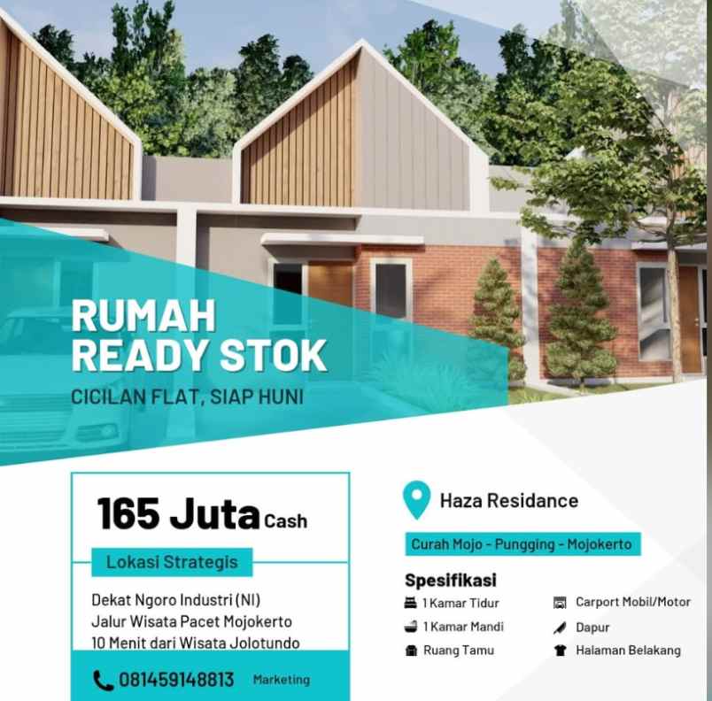 rumah pungging 197 juta free shm dekat wisata trawas