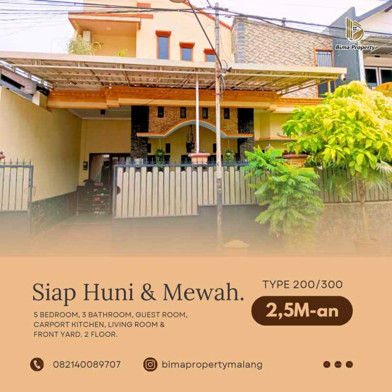 rumah second mewah di pusat malang