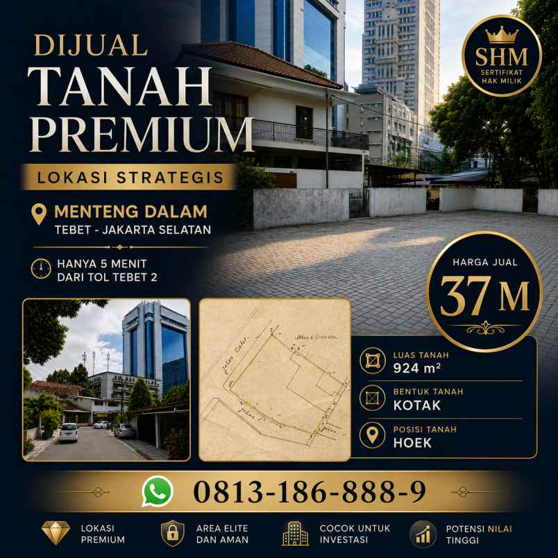 tanah hook 924m menteng dalam tebet jakarta selatan
