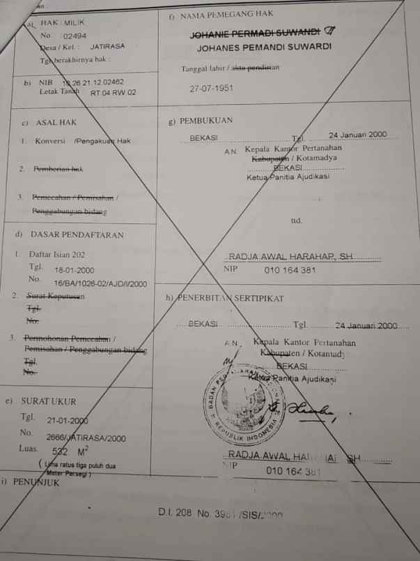 tanah jl benda jatirasa jatiasih