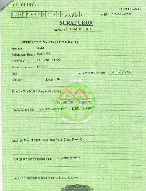 tanah jl pantai pandawa