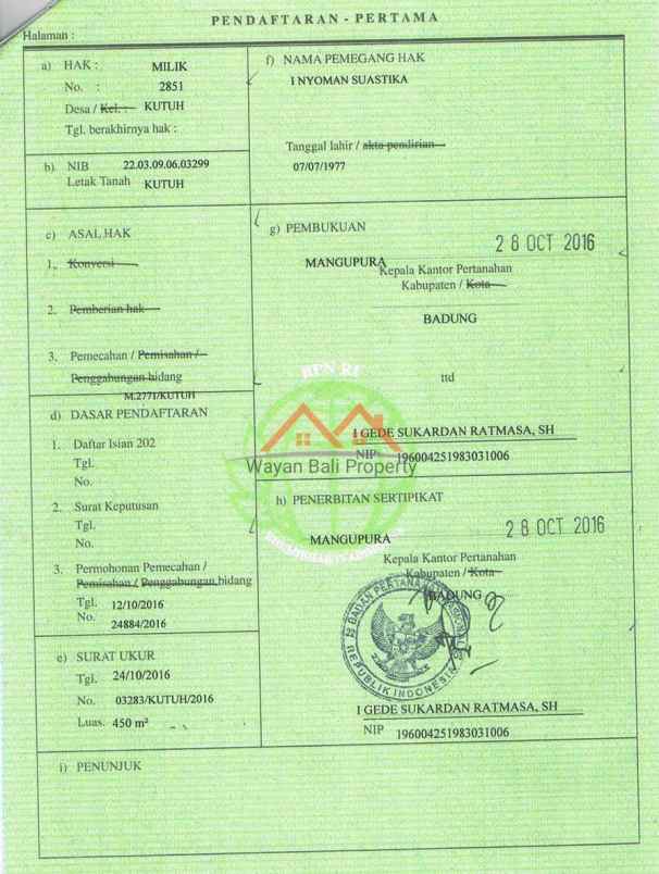 tanah jl pantai pandawa