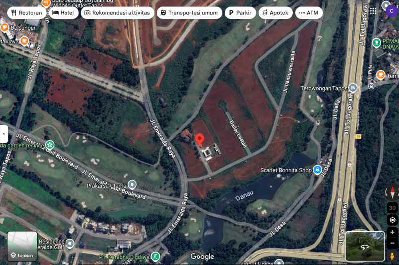 tanah kavling di cimanggis golf estate ada imb