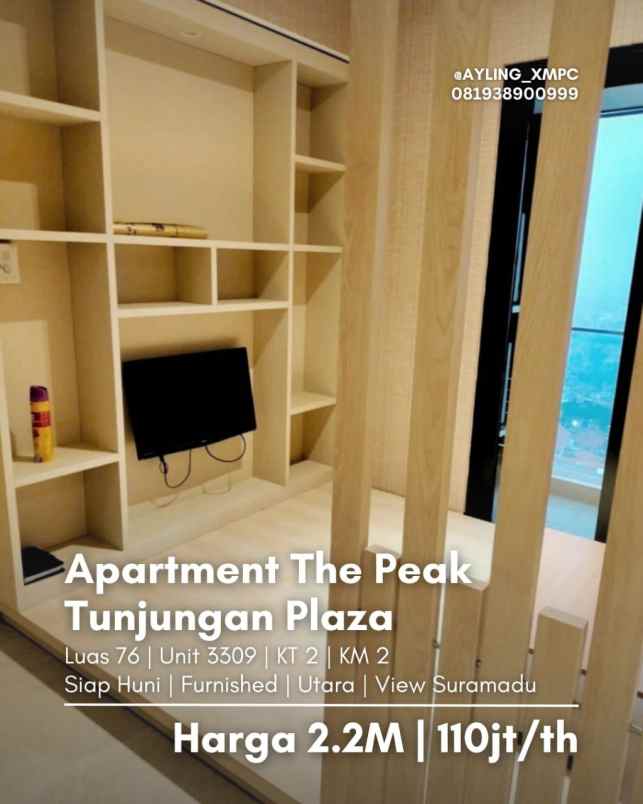 the peak tunjungan plaza siap huni fully furnished