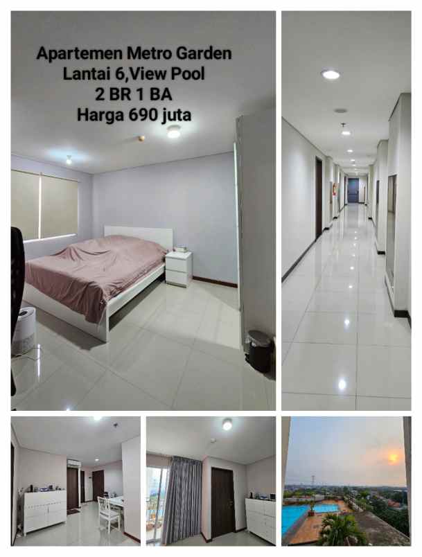 apartemen metro garden 62 5 m lantai 6 view pool