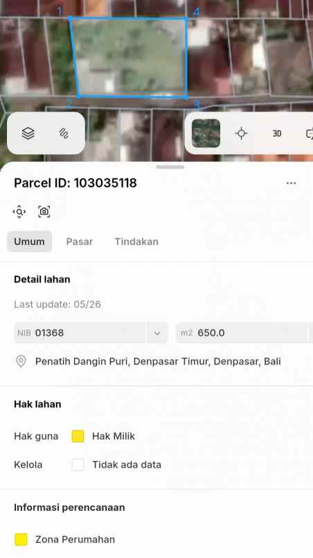 dijual 6 5 are jl siulan penatih dangin puri denpasar