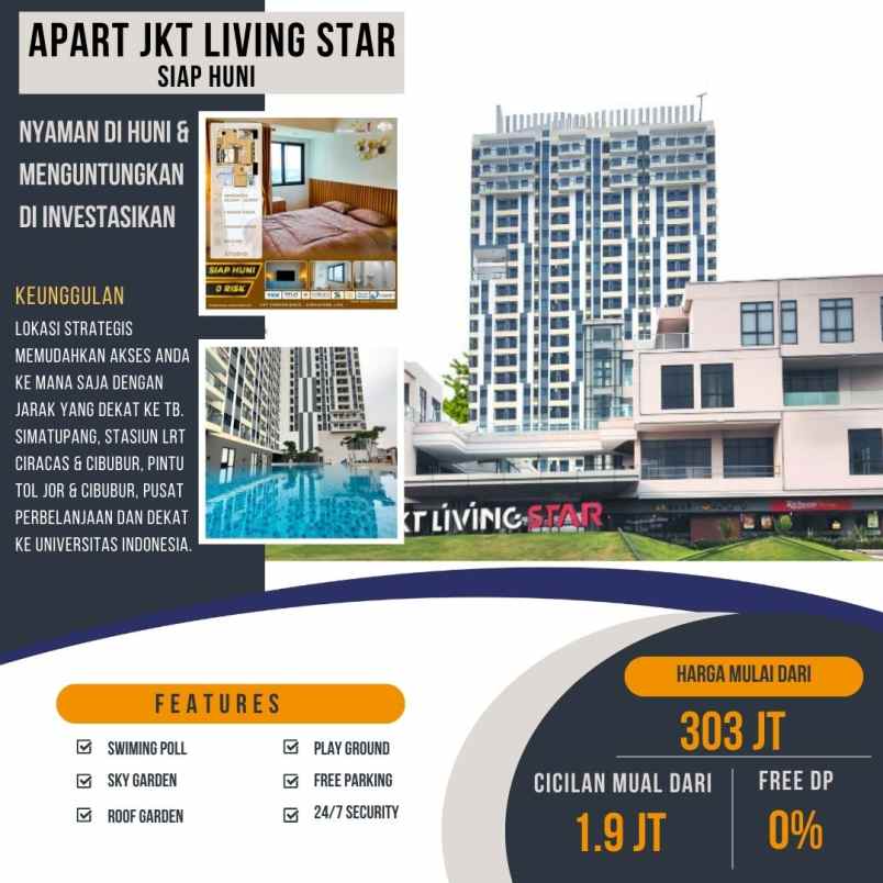 dijual apartemen jl lapangan tembak no 10