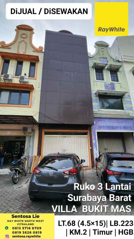 dijual ruko gudang kantor jalan villa bukit mas