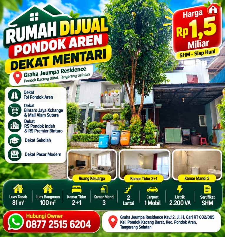 dijual rumah graha jeumpa residence kav