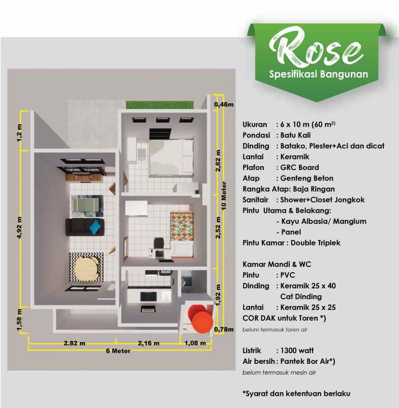 dijual rumah jalan raya megu cisoka