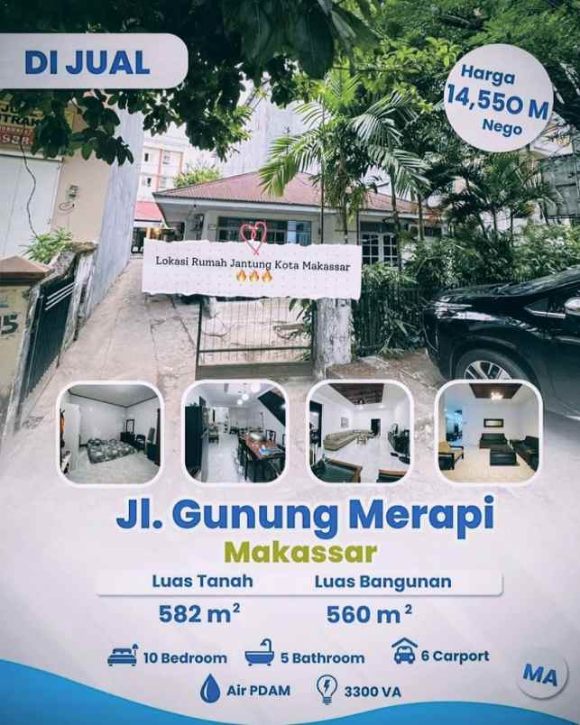 dijual rumah jl gunung merapi kel