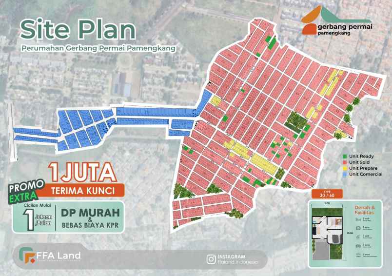 dijual rumah lokasi di belakang citraland
