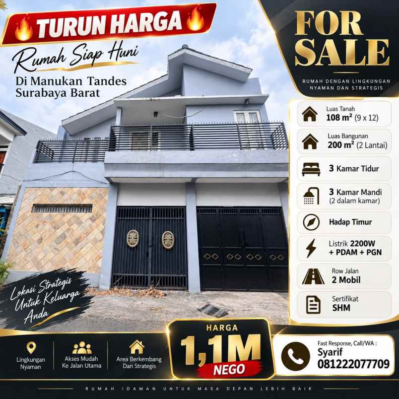dijual rumah manukan