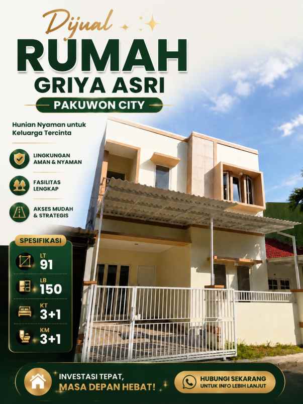 dijual rumah new gress di griya asri pakuwon city