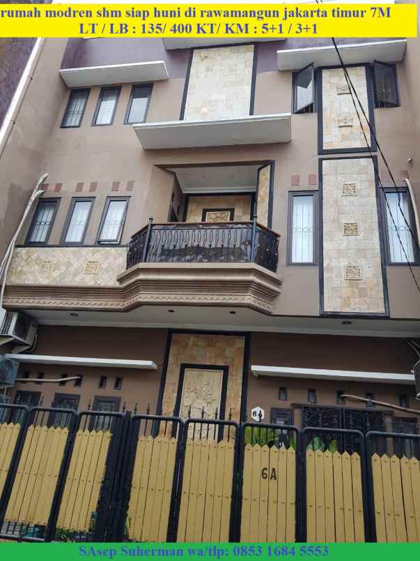 dijual rumah rawamangun jakarta timur