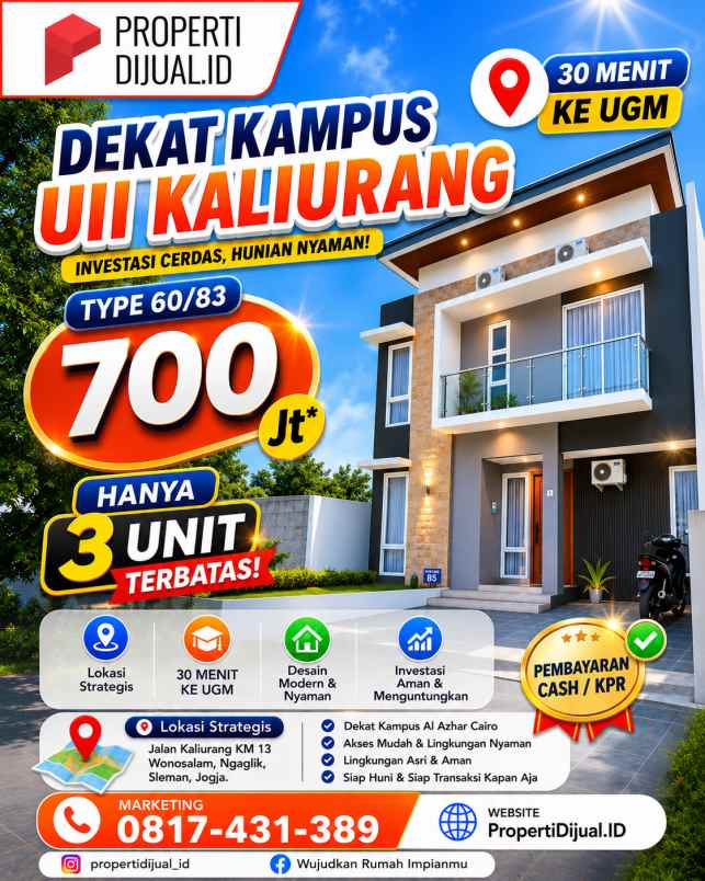 dijual rumah sukoharjo ngaglik sleman jogja