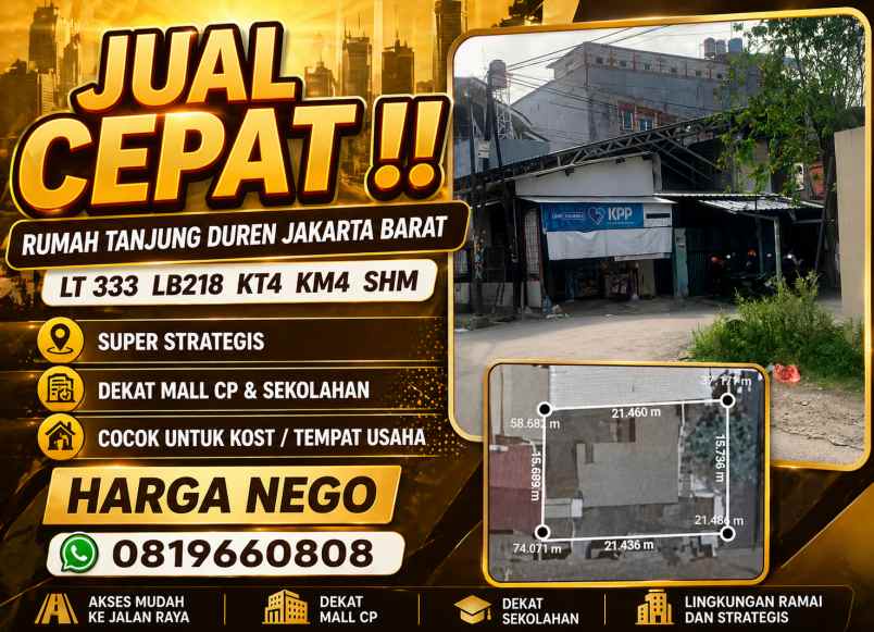 dijual rumah tanjung duren grogol