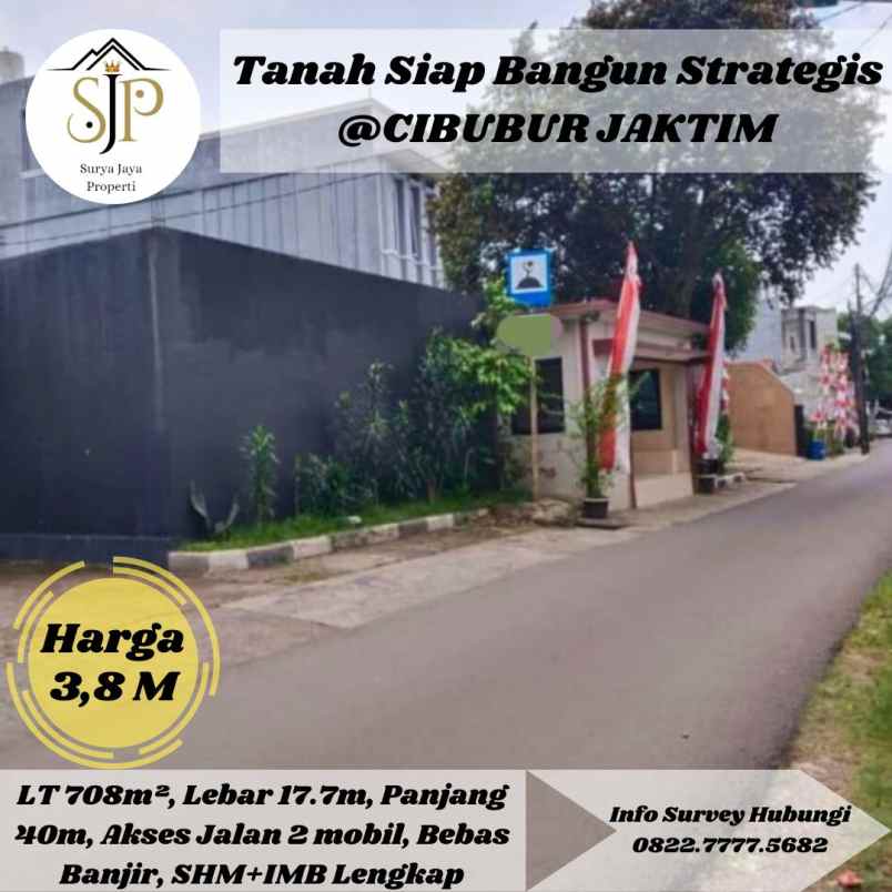 dijual tanah cibubur ciracas jakarta timur