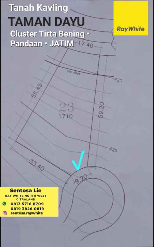 dijual tanah jalan taman dayu
