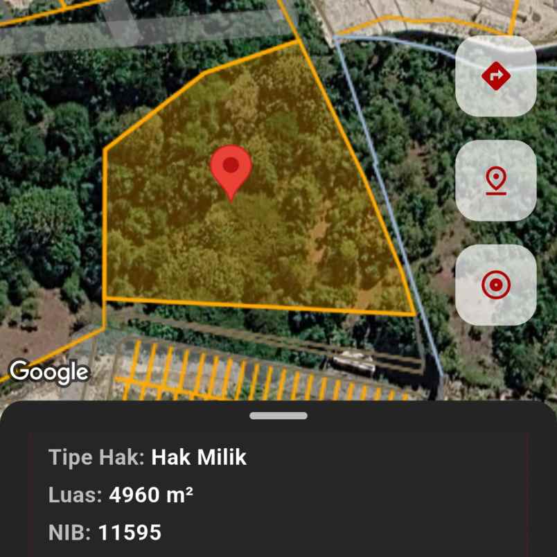 dijual tanah jl raya kampial