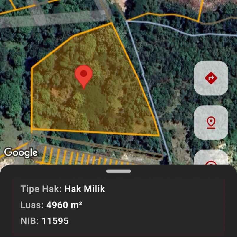 dijual tanah jl raya kampial