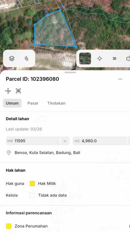dijual tanah jl raya kampial